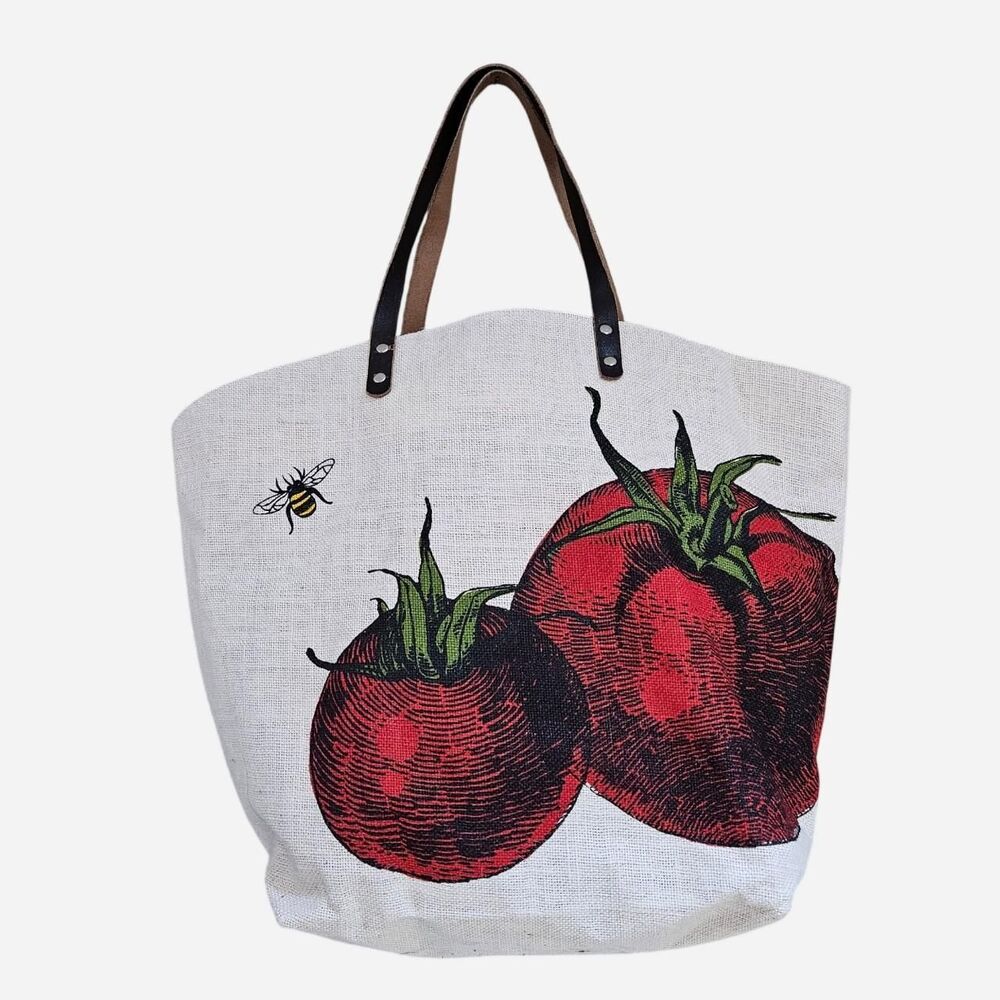 cottagecore boho large tomato tote bag